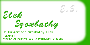 elek szombathy business card